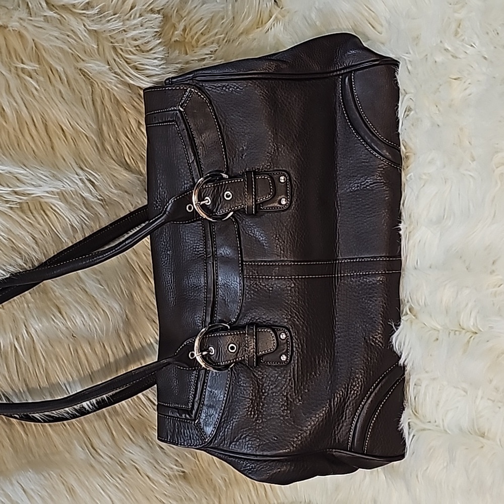 Brown Leather Franklin Covey Bag Tote - Picture 3 of 10